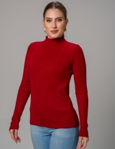 Blusa Canelado Central - Vermelho