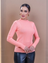 Blusa Canelado Central - Coral