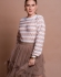 Blusa Loise - Branco com Bege Novo