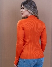 Blusa Canelado Central - Laranja