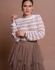 Blusa Loise - Branco com Bege Novo