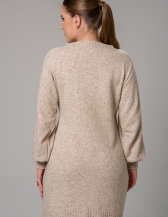 Vestido Meia Malha - Linho Papiro